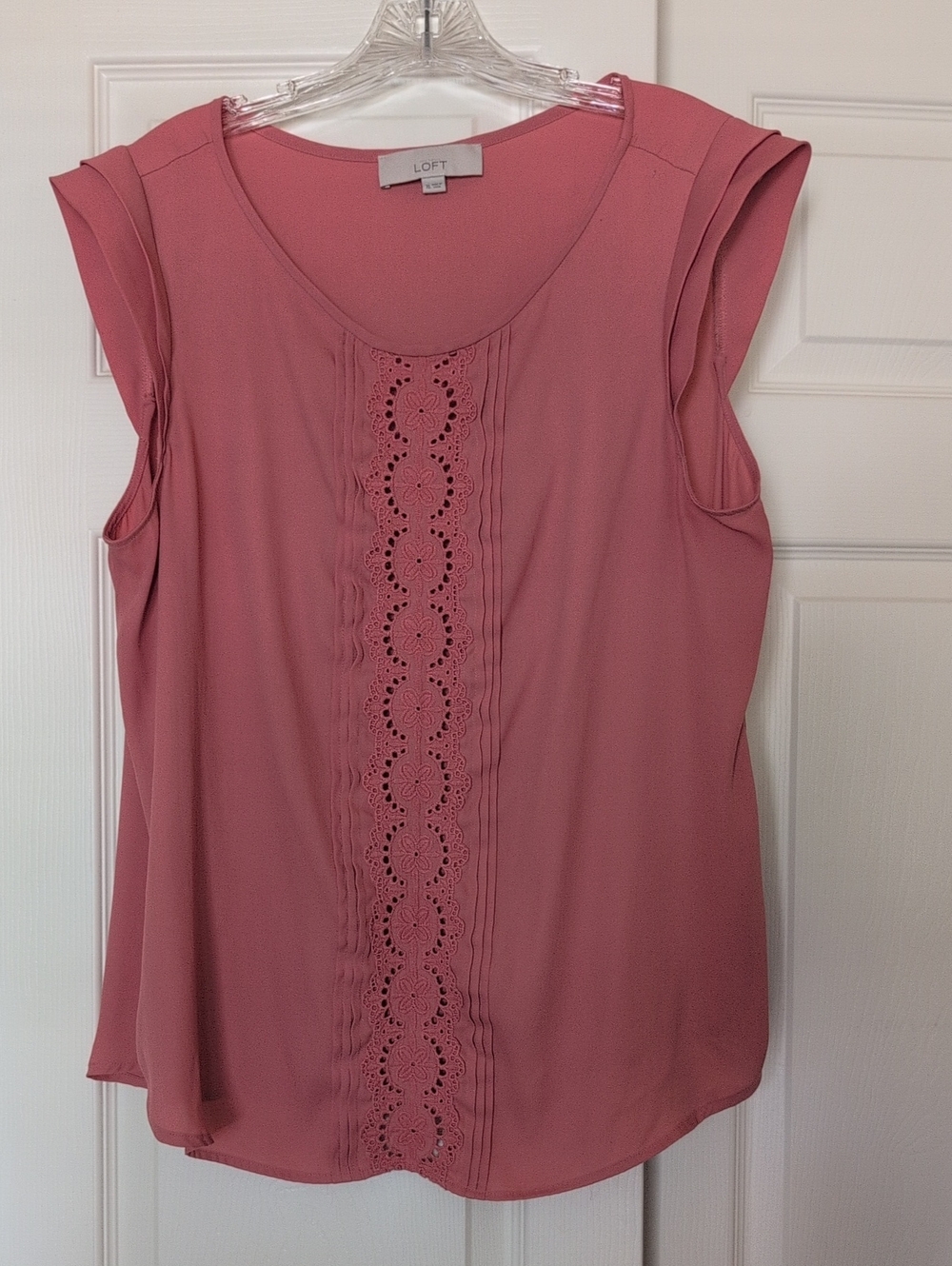 LOFT Rose Pink Cap Sleeve Blouse